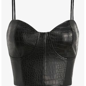 Leather corset cropped top